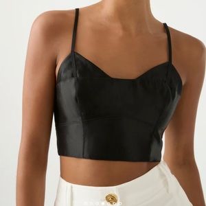 Aje black crop top